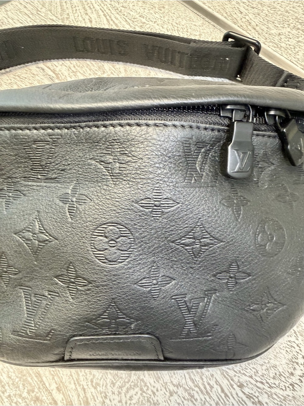 Louis Vuitton Black Monogram Embossed Crossbody Bag - Picture 7 of 10